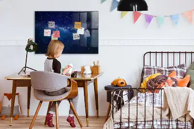 Magnetická popisovacia tabuľa tmavá obloha a hviezdy
