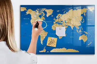 Magnetická popisovateľná tabuľa s motívom sveta