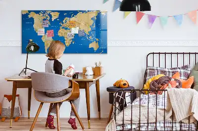 Magnetická popisovateľná tabuľa s motívom sveta