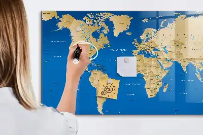 Magnetická popisovateľná tabuľa s motívom sveta