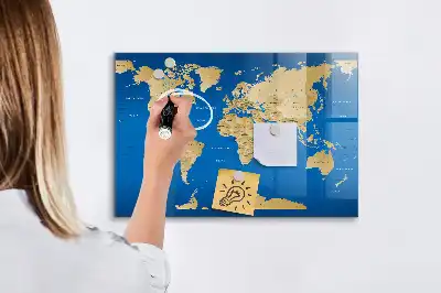 Magnetická popisovateľná tabuľa s motívom sveta