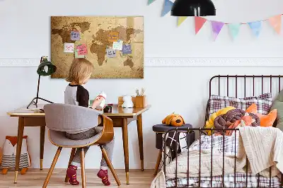 Magnetická popisovacia tabuľa s motívom vintage mapy sveta