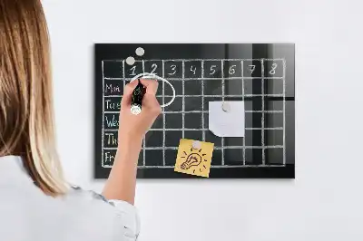 Magnetická popisovateľná tabuľa rozvrh hodín