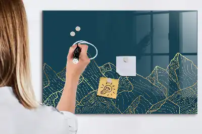 Magnetická popisovacia tabuľa s motívom náčrtu hôr