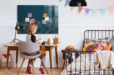 Magnetická popisovacia tabuľa s motívom náčrtu hôr