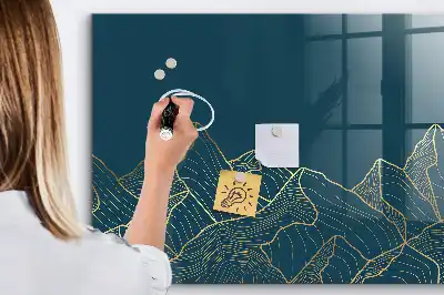 Magnetická popisovacia tabuľa s motívom náčrtu hôr