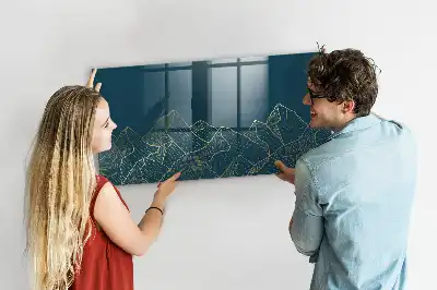 Magnetická popisovacia tabuľa s motívom náčrtu hôr