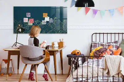 Magnetická popisovacia tabuľa s motívom náčrtu hôr