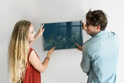 Magnetická popisovacia tabuľa s motívom náčrtu hôr