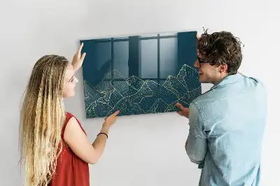 Magnetická popisovacia tabuľa s motívom náčrtu hôr