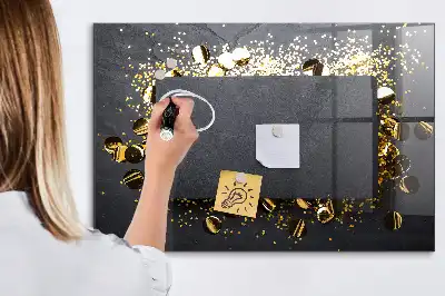 Magnetická popisovacia tabuľa so vzorom zlatých konfiet