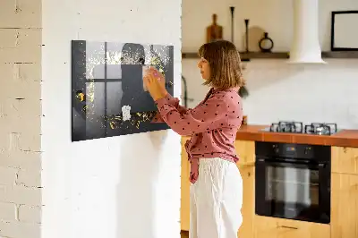 Magnetická popisovacia tabuľa so vzorom zlatých konfiet