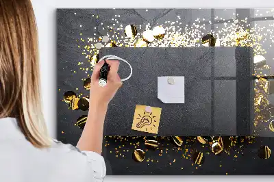 Magnetická popisovacia tabuľa so vzorom zlatých konfiet