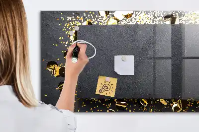 Magnetická popisovacia tabuľa so vzorom zlatých konfiet