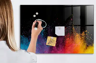 Magnetická popisovacia tabuľa v dizajne explózia farieb