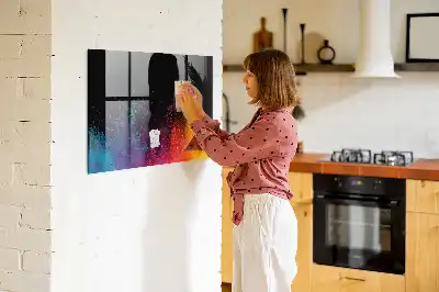 Magnetická popisovacia tabuľa v dizajne explózia farieb