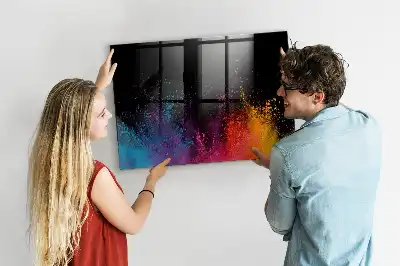 Magnetická popisovacia tabuľa v dizajne explózia farieb