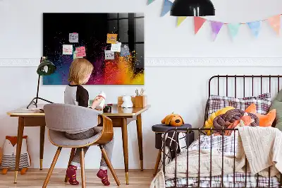 Magnetická popisovacia tabuľa v dizajne explózia farieb