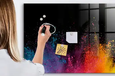Magnetická popisovacia tabuľa v dizajne explózia farieb