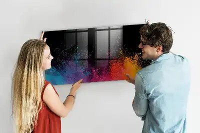 Magnetická popisovacia tabuľa v dizajne explózia farieb