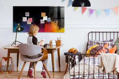 Magnetická popisovacia tabuľa v dizajne explózia farieb