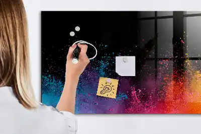 Magnetická popisovacia tabuľa v dizajne explózia farieb