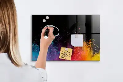 Magnetická popisovacia tabuľa v dizajne explózia farieb