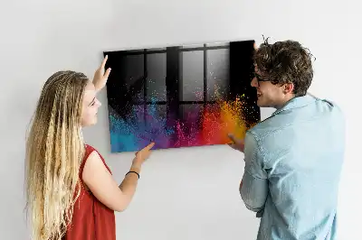 Magnetická popisovacia tabuľa v dizajne explózia farieb