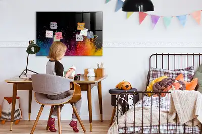 Magnetická popisovacia tabuľa v dizajne explózia farieb