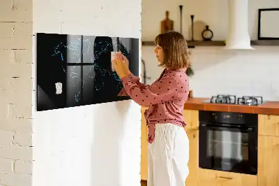 Magnetická popisovateľná tabuľa s motívom obrysu mapy sveta