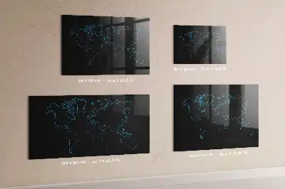 Magnetická popisovateľná tabuľa s motívom obrysu mapy sveta