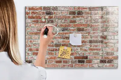 Magnetická popisovateľná tabuľa s motívom tehlovej steny