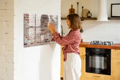 Magnetická popisovateľná tabuľa s motívom tehlovej steny
