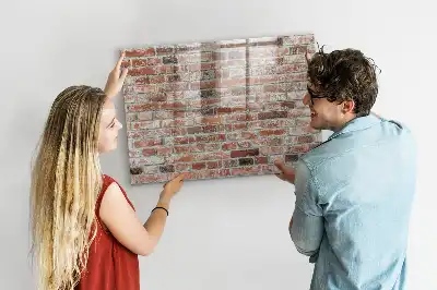 Magnetická popisovateľná tabuľa s motívom tehlovej steny