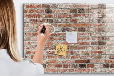 Magnetická popisovateľná tabuľa s motívom tehlovej steny