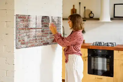 Magnetická popisovateľná tabuľa s motívom tehlovej steny