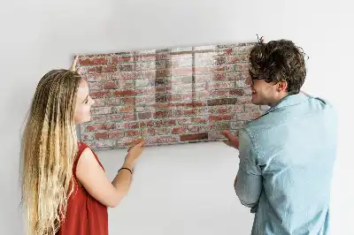 Magnetická popisovateľná tabuľa s motívom tehlovej steny