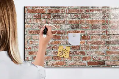 Magnetická popisovateľná tabuľa s motívom tehlovej steny