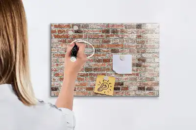 Magnetická popisovateľná tabuľa s motívom tehlovej steny