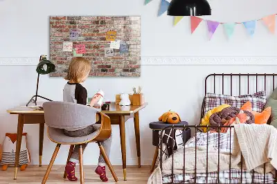 Magnetická popisovateľná tabuľa s motívom tehlovej steny