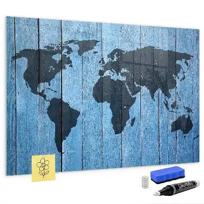 Mapa sveta magnetická popisovateľná tabuľa