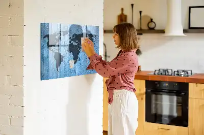 Mapa sveta magnetická popisovateľná tabuľa