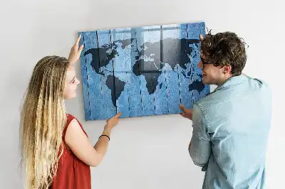 Mapa sveta magnetická popisovateľná tabuľa