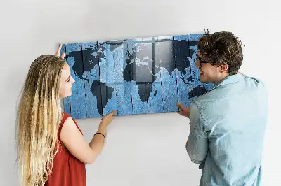 Mapa sveta magnetická popisovateľná tabuľa
