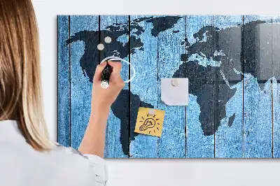 Mapa sveta magnetická popisovateľná tabuľa