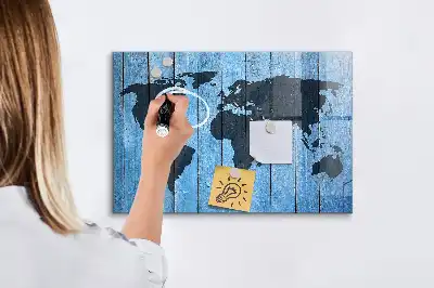 Mapa sveta magnetická popisovateľná tabuľa