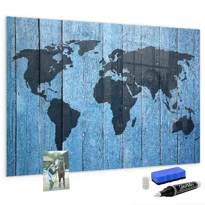 Mapa sveta magnetická popisovateľná tabuľa