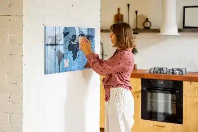 Mapa sveta magnetická popisovateľná tabuľa