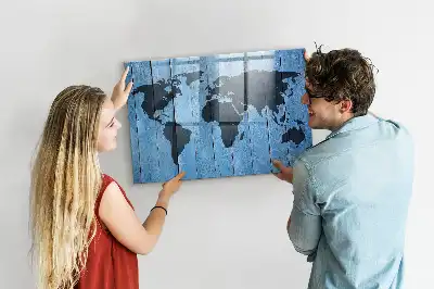 Mapa sveta magnetická popisovateľná tabuľa