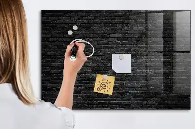 Magnetická popisovateľná tabuľa s motívom tmavej tehlovej steny